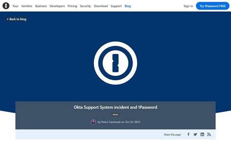 Okta incident and 1Password 